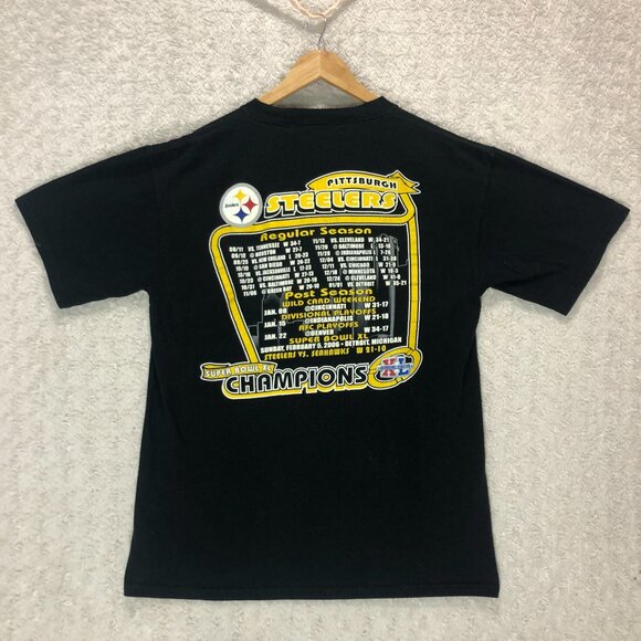 Steelers Super Bowl XL Champions T-Shirt Football Graphic Tee Size Medium - Picture 3 of 4